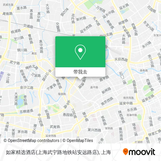 如家精选酒店(上海武宁路地铁站安远路店)地图