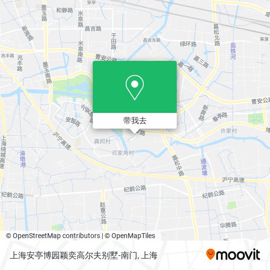 上海安亭博园颖奕高尔夫别墅-南门地图