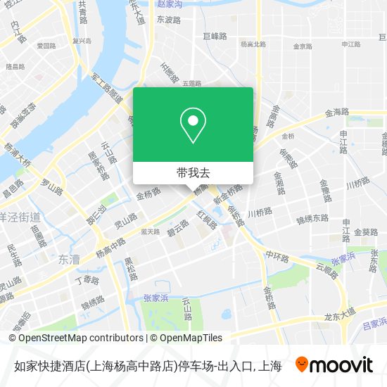 如家快捷酒店(上海杨高中路店)停车场-出入口地图