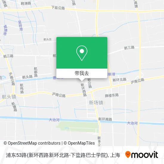浦东53路(新环西路新环北路-下盐路巴士学院)地图