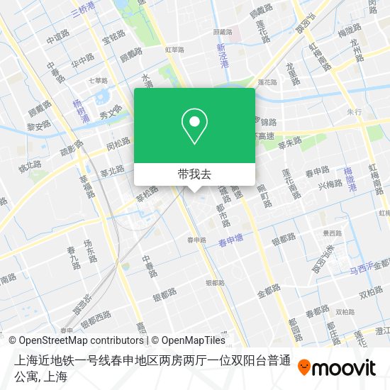 上海近地铁一号线春申地区两房两厅一位双阳台普通公寓地图