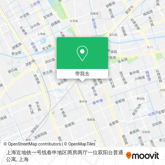 上海近地铁一号线春申地区两房两厅一位双阳台普通公寓地图