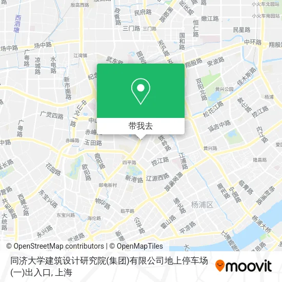 同济大学建筑设计研究院(集团)有限公司地上停车场(一)出入口地图