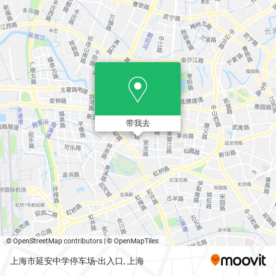 上海市延安中学停车场-出入口地图