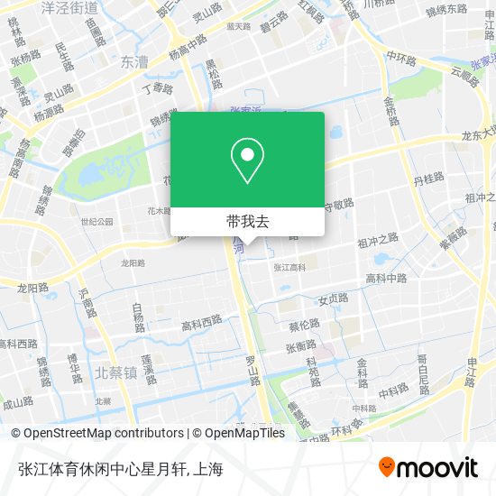 张江体育休闲中心星月轩地图