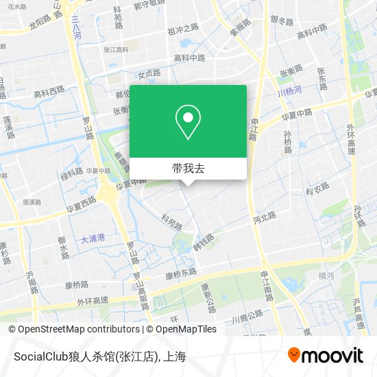 SocialClub狼人杀馆(张江店)地图