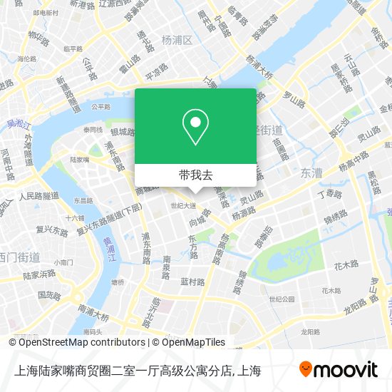 上海陆家嘴商贸圈二室一厅高级公寓分店地图