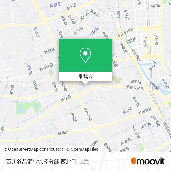 百川谷品酒业徐泾分部-西北门地图