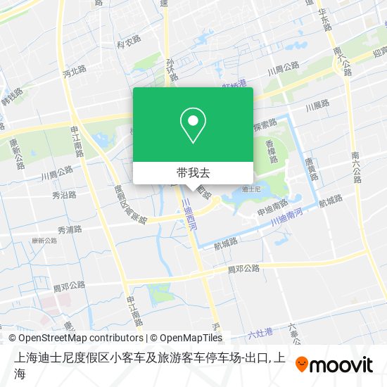 上海迪士尼度假区小客车及旅游客车停车场-出口地图