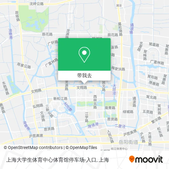 上海大学生体育中心体育馆停车场-入口地图
