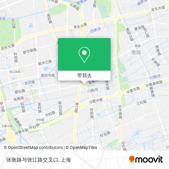 张衡路与张江路交叉口地图