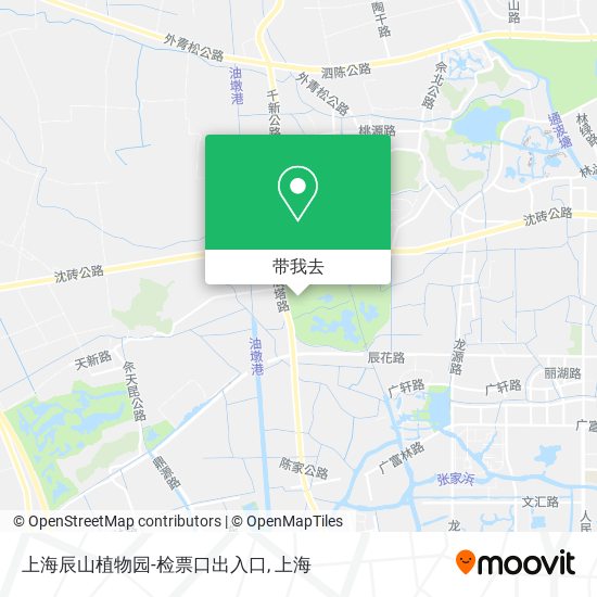 上海辰山植物园-检票口出入口地图