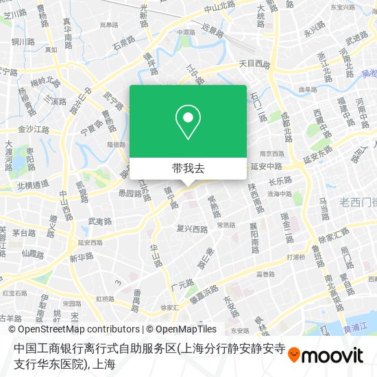 中国工商银行离行式自助服务区(上海分行静安静安寺支行华东医院)地图