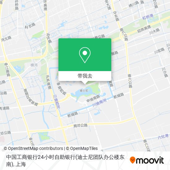 中国工商银行24小时自助银行(迪士尼团队办公楼东南)地图