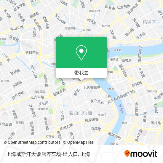 上海威斯汀大饭店停车场-出入口地图