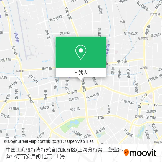 中国工商银行离行式自助服务区(上海分行第二营业部营业厅百安居闸北店)地图