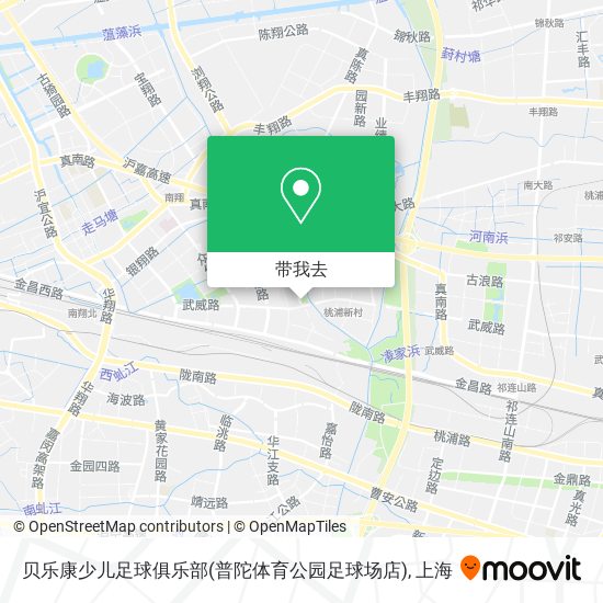 贝乐康少儿足球俱乐部(普陀体育公园足球场店)地图