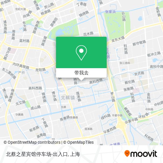 北蔡之星宾馆停车场-出入口地图