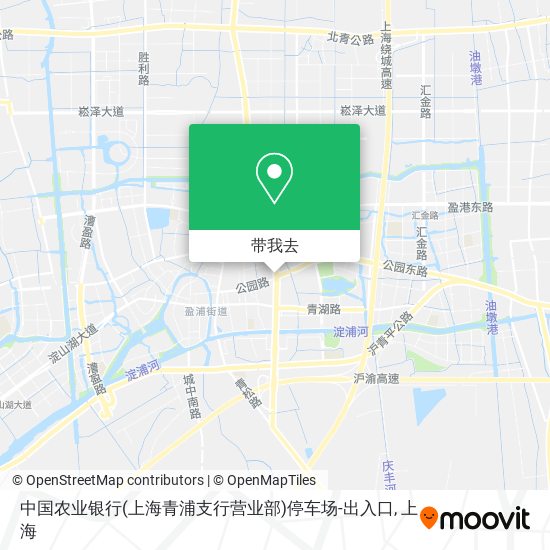 中国农业银行(上海青浦支行营业部)停车场-出入口地图