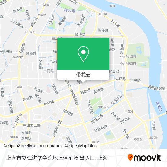 上海市复仁进修学院地上停车场-出入口地图