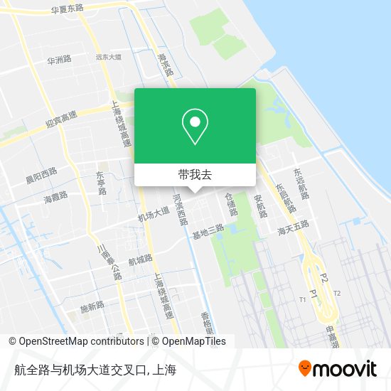航全路与机场大道交叉口地图
