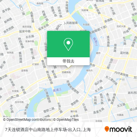 7天连锁酒店中山南路地上停车场-出入口地图