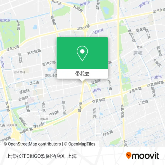 上海张江CitiGO欢阁酒店X地图
