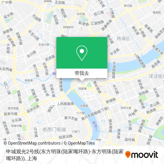 申城观光2号线(东方明珠(陆家嘴环路)-东方明珠(陆家嘴环路))地图