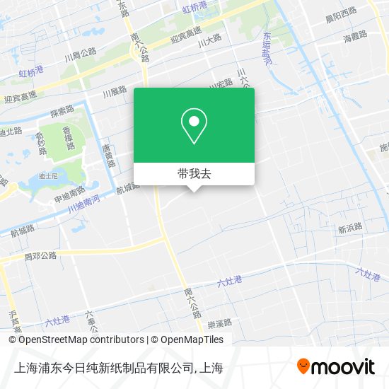 上海浦东今日纯新纸制品有限公司地图