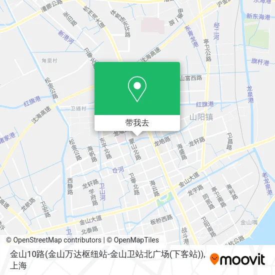 金山10路(金山万达枢纽站-金山卫站北广场(下客站))地图