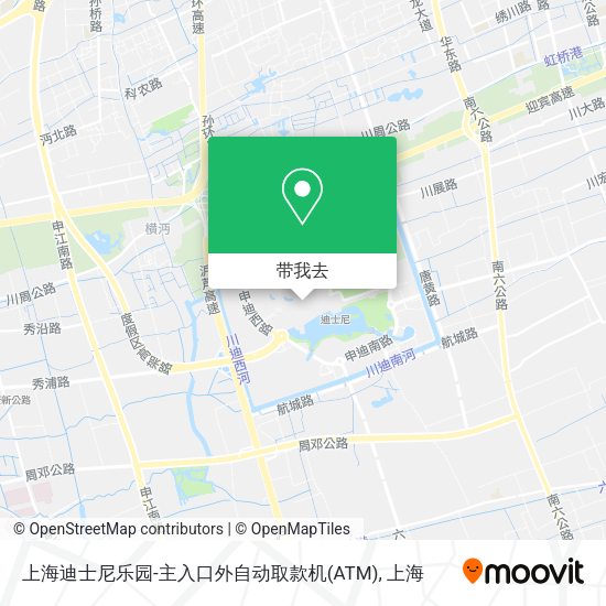 上海迪士尼乐园-主入口外自动取款机(ATM)地图