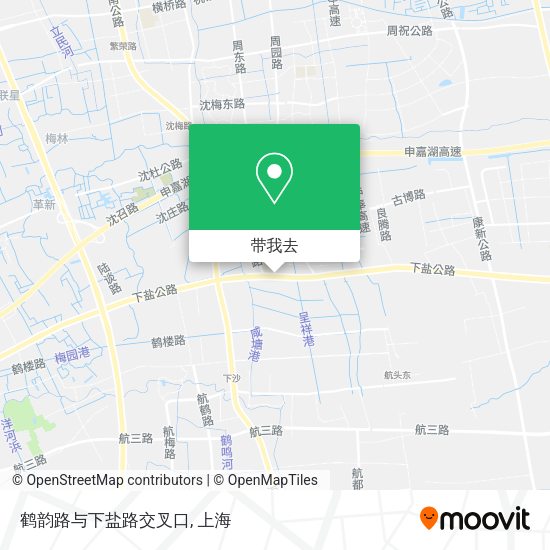 鹤韵路与下盐路交叉口地图