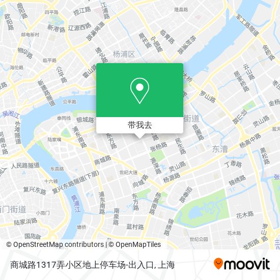 商城路1317弄小区地上停车场-出入口地图