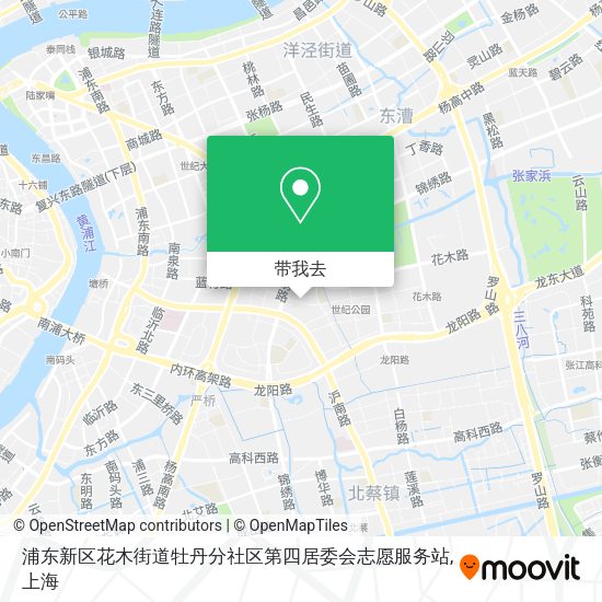 浦东新区花木街道牡丹分社区第四居委会志愿服务站地图