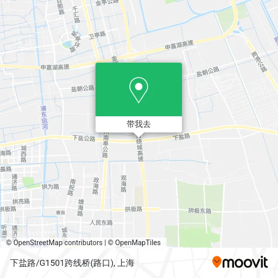 下盐路/G1501跨线桥(路口)地图