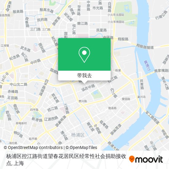 杨浦区控江路街道望春花居民区经常性社会捐助接收点地图