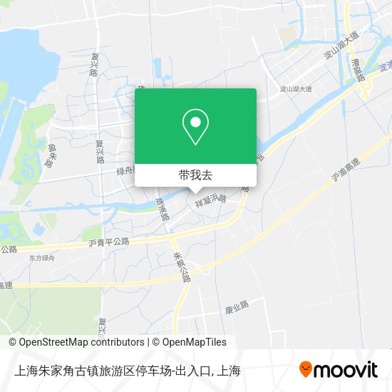 上海朱家角古镇旅游区停车场-出入口地图
