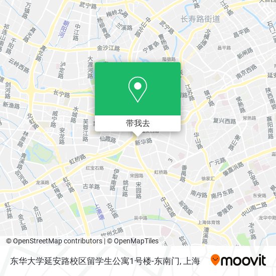 东华大学延安路校区留学生公寓1号楼-东南门地图