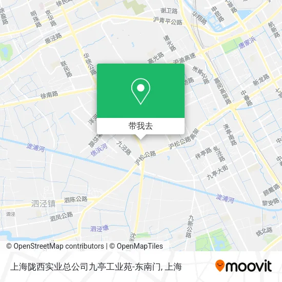 上海陇西实业总公司九亭工业苑-东南门地图