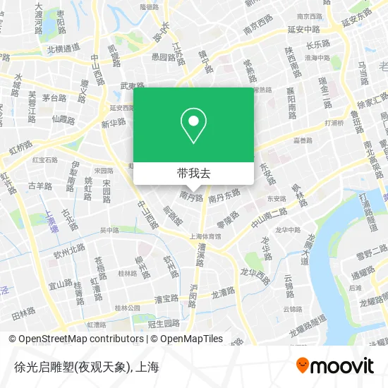 徐光启雕塑(夜观天象)地图