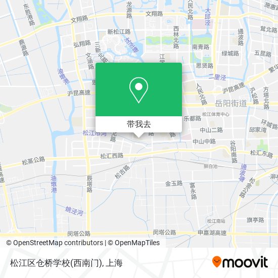 松江区仓桥学校(西南门)地图