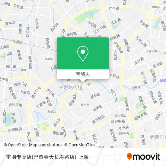 雷朋专卖店(巴黎春天长寿路店)地图