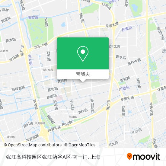 张江高科技园区张江药谷A区-南一门地图