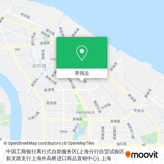 中国工商银行离行式自助服务区(上海分行自贸试验区新灵路支行上海外高桥进口商品直销中心)地图