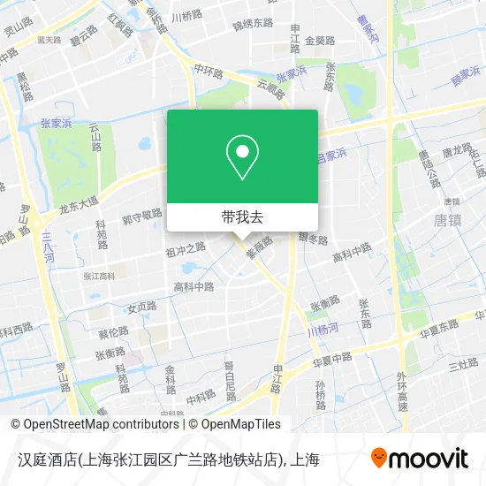 汉庭酒店(上海张江园区广兰路地铁站店)地图