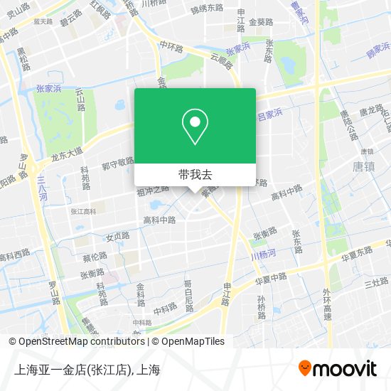 上海亚一金店(张江店)地图