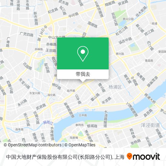 中国大地财产保险股份有限公司(长阳路分公司)地图