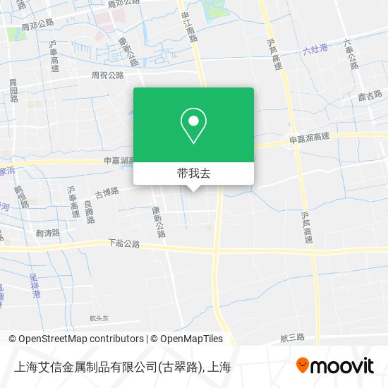 上海艾信金属制品有限公司(古翠路)地图