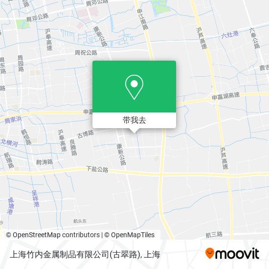 上海竹内金属制品有限公司(古翠路)地图