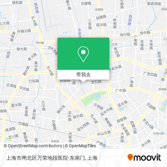 上海市闸北区万荣地段医院-东南门地图